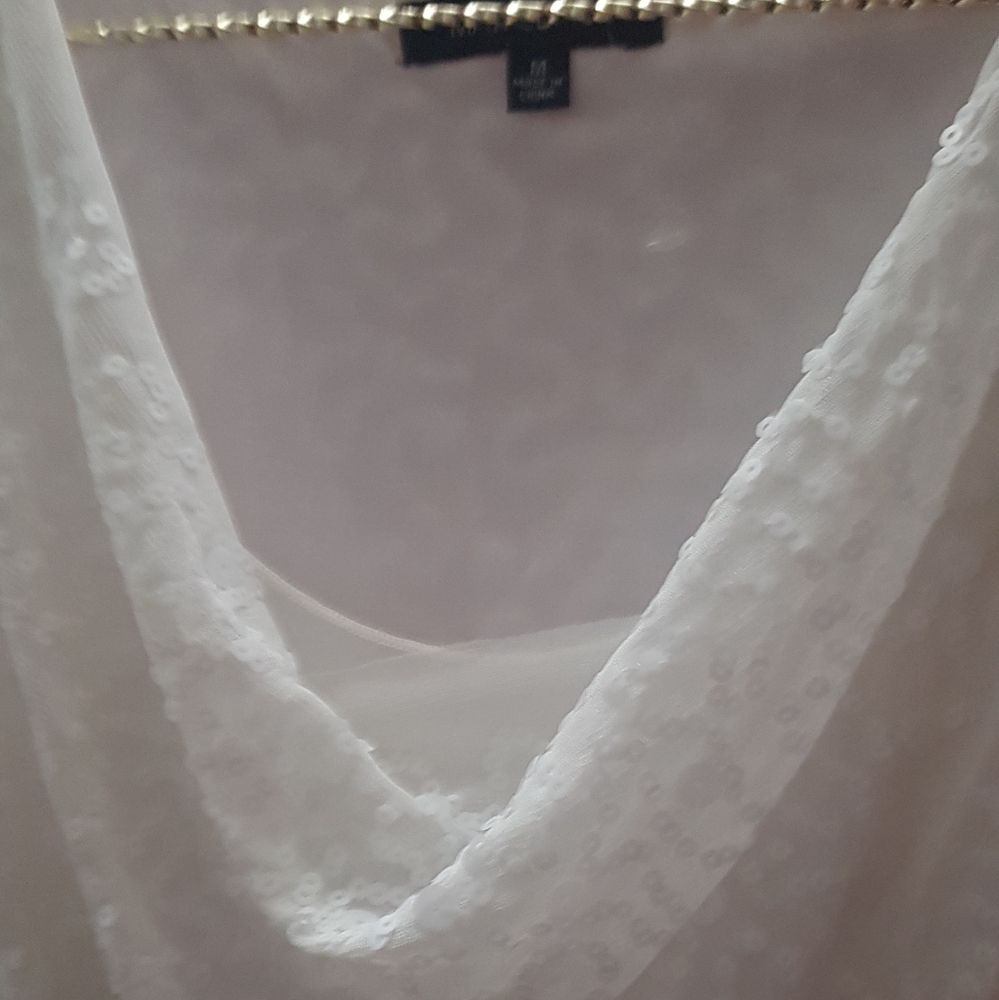 Elegant  pure White sequin Dress